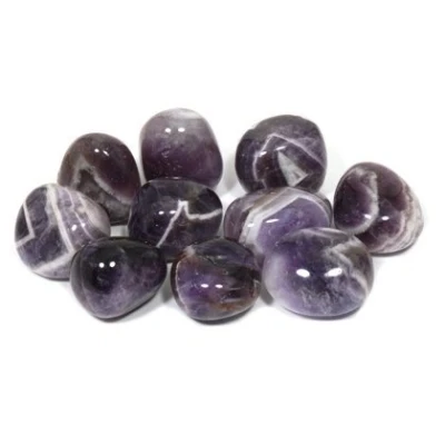 Image of CrystalAge Chevron Amethyst Tumble Stone (20 25mm) Pack of 10