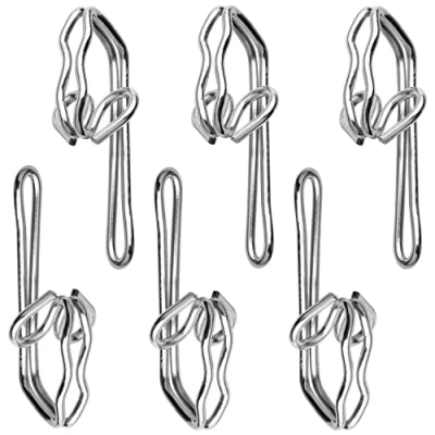Image of Curtain Hooks Metal Header Tape Drapery for curtains 2.9x1.2cm (100 Pack silver)…