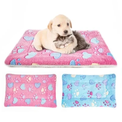 Image of MICOOYO 2Pcs Dog Crate Bed Mattress, Fleece Pet Cushion Mat, Washable Cat Pad for Small Puppy(S)
