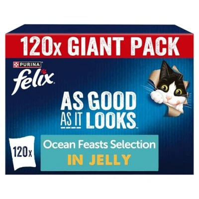 Image of FELIX As Good it Looks Ocean Feasts Wet Cat Food 120x85g