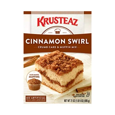 Image of Krusteaz Cinnamon Swirl Crumb Cake and Muffin Mix 21 Ounce Boxes Pack of 4