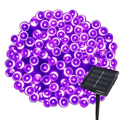 Image of Tuokay, Solar Garden Lights, Outdoor Fairy Waterproof 72ft 22m 200 LED 8 Twinkling Modes, Decorative Lighting String Lights for Home, Gazebo, Patio, Lawn, Wedding Ornament (Purple)