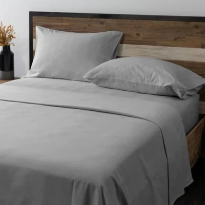 Image of GC GAVENO CAVAILIA Luxury King Size Bed Sheets, 100% Natural Brushed Cotton Flannelette Sheet Set Includes Fitted Sheet, Flat With Pillowcases, Grey Bedding