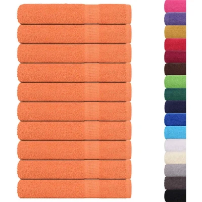 Image of vidaXL Sauna Towels 10 pcs Orange 80x200 cm 360 gsm 100% Cotton