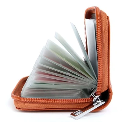 Image of Credit Card Holders Women Ladies Leather Wallets for 26 Slots RFID Protector (Brown)