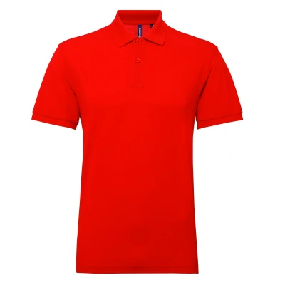 Image of Asquith &amp; Fox Mens Short Sleeve Performance Blend Polo Shirt (Cherry Red) Multicolour Size X Large
