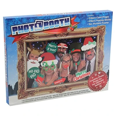 Image of PMS 25PC PHOTO BOOTH SELFIE PROPS W/PICTURE FRAME XMAS PAR