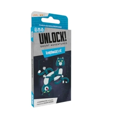 Image of SPACE Cowboys Unlock! Short Adventures 8: Schrodinger&#039;s Cat Escape Room Card Game Ages 10+ 1 6 Players 30 Minutes Playing Time