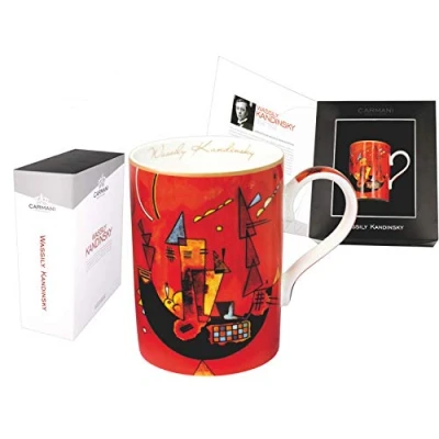 Image of CARMANI Tea Mug, Perfect Ceramic, fine Bone China, Coffee Cups with Wassily Kandinsky and Against 400 ml