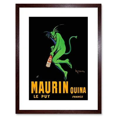 Image of Wee Blue Coo AD DRINK ALCOHOL MAURIN QUINA GREEN DEVIL FRANCE FRAMED PRINT F97X2211