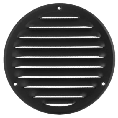 Image of Ø 125mm / 5&quot; inch Anthracite Round Metal Air Vent Grille Cover with Insect Mesh Ventilation