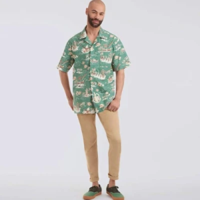 Image of Simplicity Sewing Pattern S9157 Men&#039;s Open Pointed Collar Shirts, AA (34 36 38 40 42)