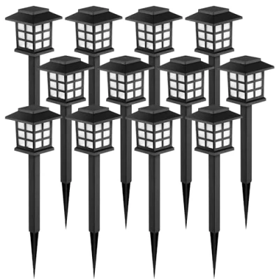 Image of GIGALUMI Solar Lights Outdoor Garden, Outdoor, Garden Lights,Garden Powered Waterproof for Landscape, Path, Yard, Patio, Driveway,Pathway,Warm White,12 Pack