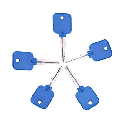 Image of 5pcs Blue Cross Key Lock Pick Kit, Master for Picking Door Opening