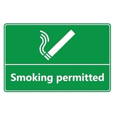 Image of Smoking permitted safety sign 1mm flexible Plastic (300mm x 200mm)