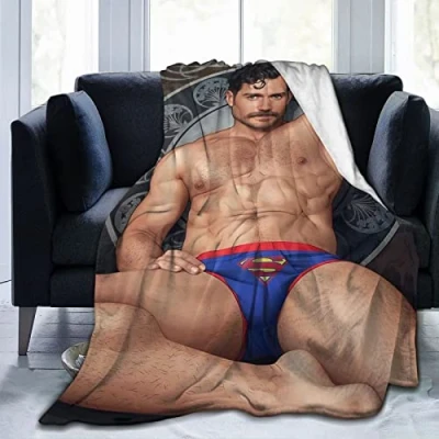 Image of LOUJIN Henry Cavill Shirtless Blanket Lightweight &amp; Warm,Ultra Soft Comfy Flannel Blanket,Microfiber Fleece Blanket,Anti Pilling Plush for Couch,Bed,Sofa