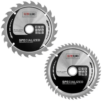 Image of Saxton 165mm TCT Thin Kerf Cordless Circular Saw Blade Pack A Dewalt Makita Ryobi Bosch