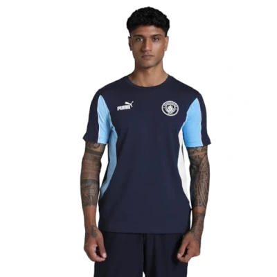 Image of Puma MCFC Club wear, Men&#039;s, Size: Small, Navy/team light blue