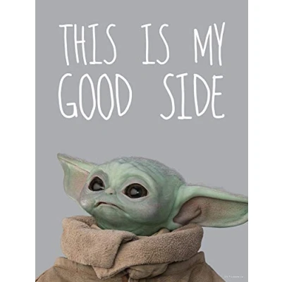 Image of Komar 40 x 50 cm Star Wars Wall Picture Mandalorian The Child Chocolate Side Baby Yoda, Decoration, Poster, Art Print Size Frame WB SW 003 50, Colourful