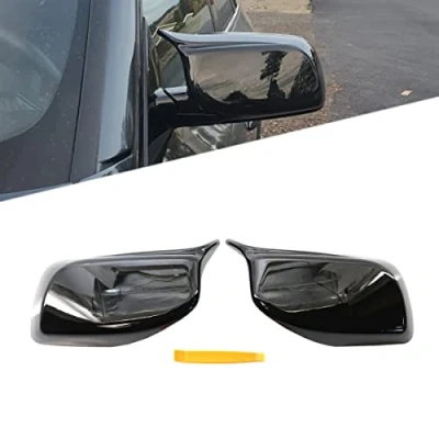 Image of KYYET Gloss Black M Style Side Wing Mirror Cover Caps For 5 Series E60 E61 E63 E64 2003 2007 Pre Lci