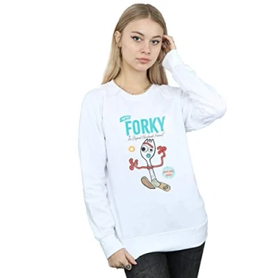 Image of Disney Women&#039;s Toy Story 4 Forky Handmade Friend Sweatshirt White Large