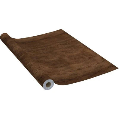 Image of vidaXL Self adhesive Furniture Film Dark Oak 500x90 cm PVC