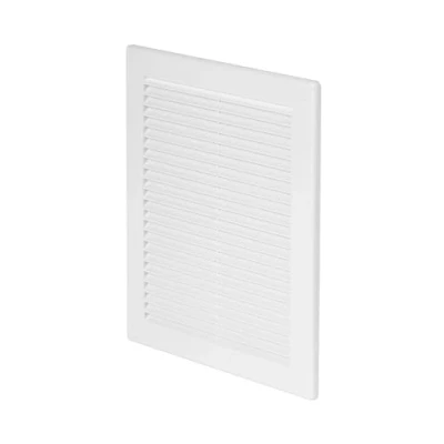 Image of Awenta Plastic Air Vent Grille Cover 200x250mm 8x10 inch, White with Insect Grid Fly Net, Screw Hole Covers for Better Look