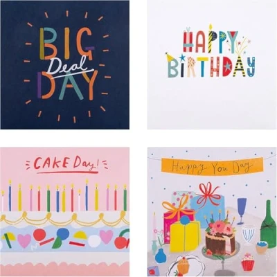 Image of Hallmark Birthday Cards Multipack of 20 in 4 Colourful Designs