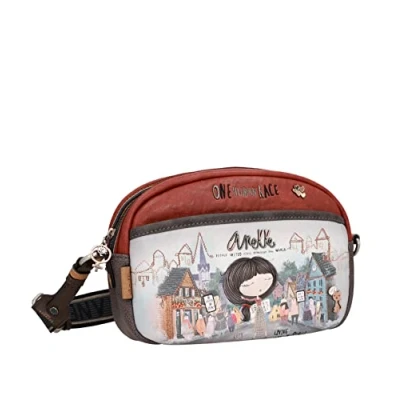 Image of Anekke,Women&#039;s Bag,Medium Wide Shoulder Bag,Faux Leather Bag with Handle, Pockets and Zip Closure,Voice Collection,Women&#039;s Accessories Accessories,26x18x8 cm, multicoloured, One Size
