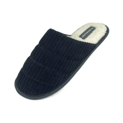 Image of DUNLOP Men&#039;s Slippers Mule Slip On with Cord Uppers Dark Grey UK 12