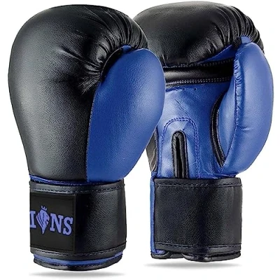 Image of Lions Pro Boxing gloves Punch Bag Mma Training Sparring Mitts (Injection Blue, 10oz)