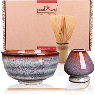 Image of Goodwei Japanese Matcha Tea Ceremony Set with Chasentate (Uji)