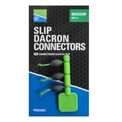 Image of Preston Slip Dacron Connector (3 pcs) Medium Green Fishing accessory