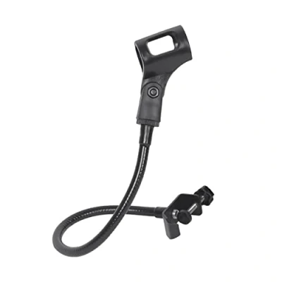 Image of Fiacvrs 360 Degree Flexible Gooseneck Microphone Stand With Clip,Adjustable Desk Mic Boom Arm Stand(Black)