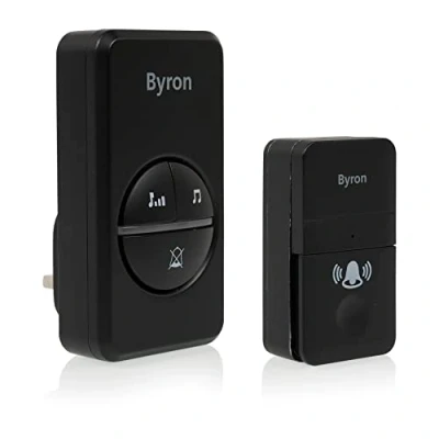 Image of Byron DBY 23452BS Wireless Doorbell Set Kinetic Energy Black