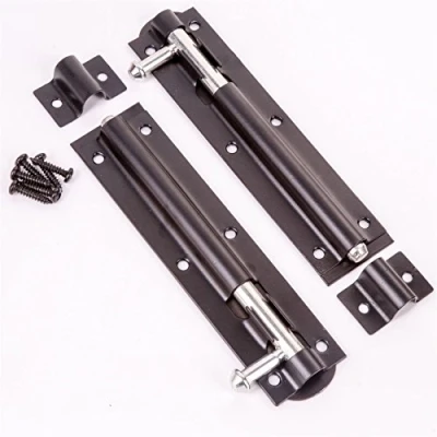 Image of 2X Heavy Duty Black Slide Bolts 6&quot;/150mm Gate/Shed Locks
