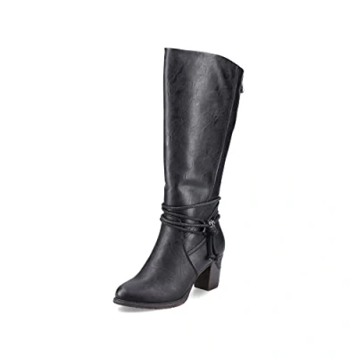 Image of Rieker Women Boots 96059, Ladies Classic Boots,Boots,Long Shaft Boots,high Heel,Sexy,Feminine,Black (Schwarz / 00),40 EU 6.5 UK