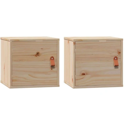 Image of vidaXL Wall Cabinets 2 pcs 31.5x30x30 cm Solid Wood Pine