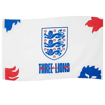 Image of England FA Official Football Gift 3 Lions 5x3ft 1 Pack Crest Body Flag