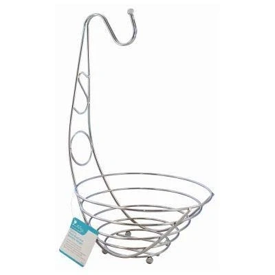 Image of Ashley HOUSEWARES BB FP176 Fruit Bowl and Banana Hanger Chrome, Silver, Medium