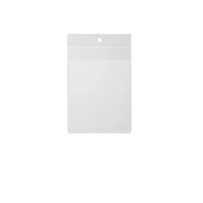 Image of Durable A6 Clear Anti Tear Display Pockets with Hanging Hole German Made Top Opening Ticket Holder for Lanyards and Racking Pack of 10
