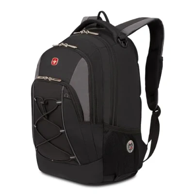 Image of SwissGear 1186 Travel Gear Lightweight Bungee Backpack, Black/Grey, 17 inch, Backpack