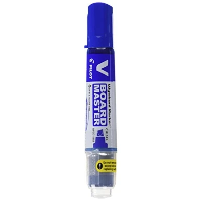 Image of Pilot Begreen Recycled V Board Master Whiteboard Marker Chisel 2.2 5.2 mm Tip Blue, Box of 10