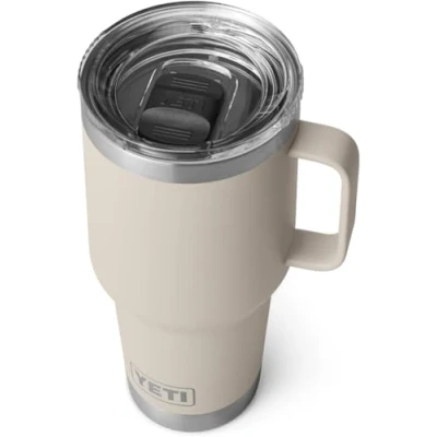 Image of YETI Rambler Travel Mug, Stainless Steel Vacuum Insulated Mug with Stronghold Lid, Cape Taupe, 30 oz (887 ml)
