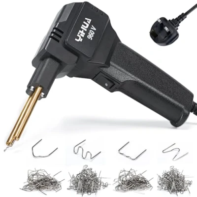 Image of YIHUA 960 V Plastic Welder Welding Kit with LED Light 200 Hot Staples Assistive Cutter for Repairing Broken Car Bumper Repair Gas Tank Repair, Tool Dash(UK Plug)