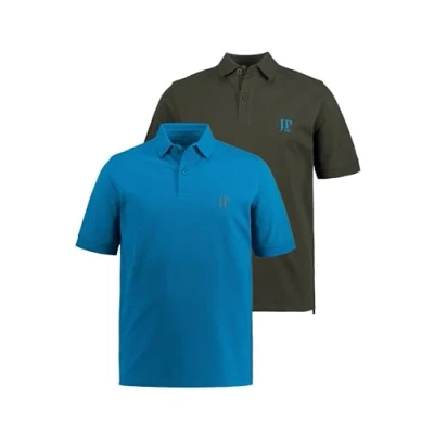 Image of JP 1880 Men&#039;s Poloshirts, 2er Pack Polo Shirt Blue Turquoise 3XL