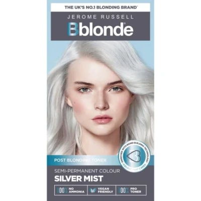 Image of Jerome Russell Bblonde Silver Mist Post Blonding Toner Semi Permanent Hair Dye Kit for Pre Lightened &amp; Blonde with Brazil Nut Oil, No Ammonia Vegan