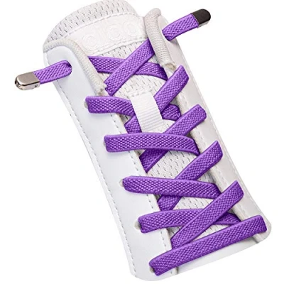 Image of SULPO Elastic laces with metal tip without ties No tie shoe adult and kids for trainers, sneakers, work sports shoes One Size Adjustable