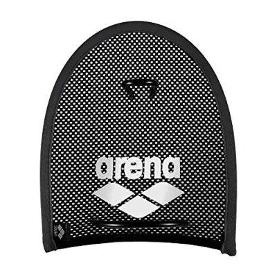 Image of Arena Mens Training Aid Swimming Hand Paddles Mesh Paddle, Black/Silver, M