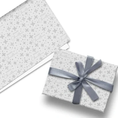 Image of Glick Luxury Christmas Folded Wrap (3 Sheets) Snowdrift Wrapping Paper